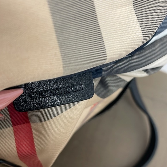 Burberry Iridescent Leather Trim Tote Bag - Picture 11 of 14